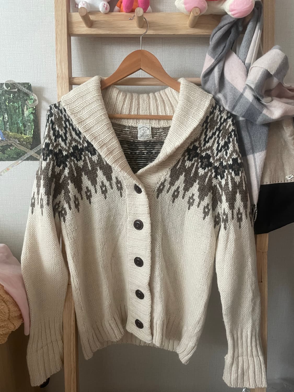 모리걸 빈티지 노르딕 알파카 가디건 🤍 상품이미지2