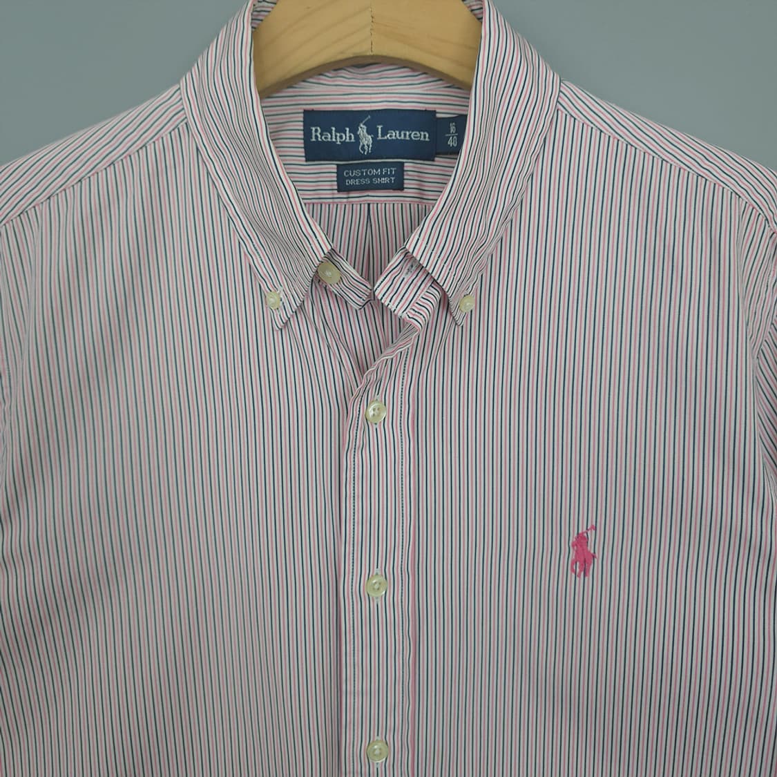 랄프 로렌 Ralph Lauren 핑크 스트라이프 커스텀핏 셔츠 상품이미지2
