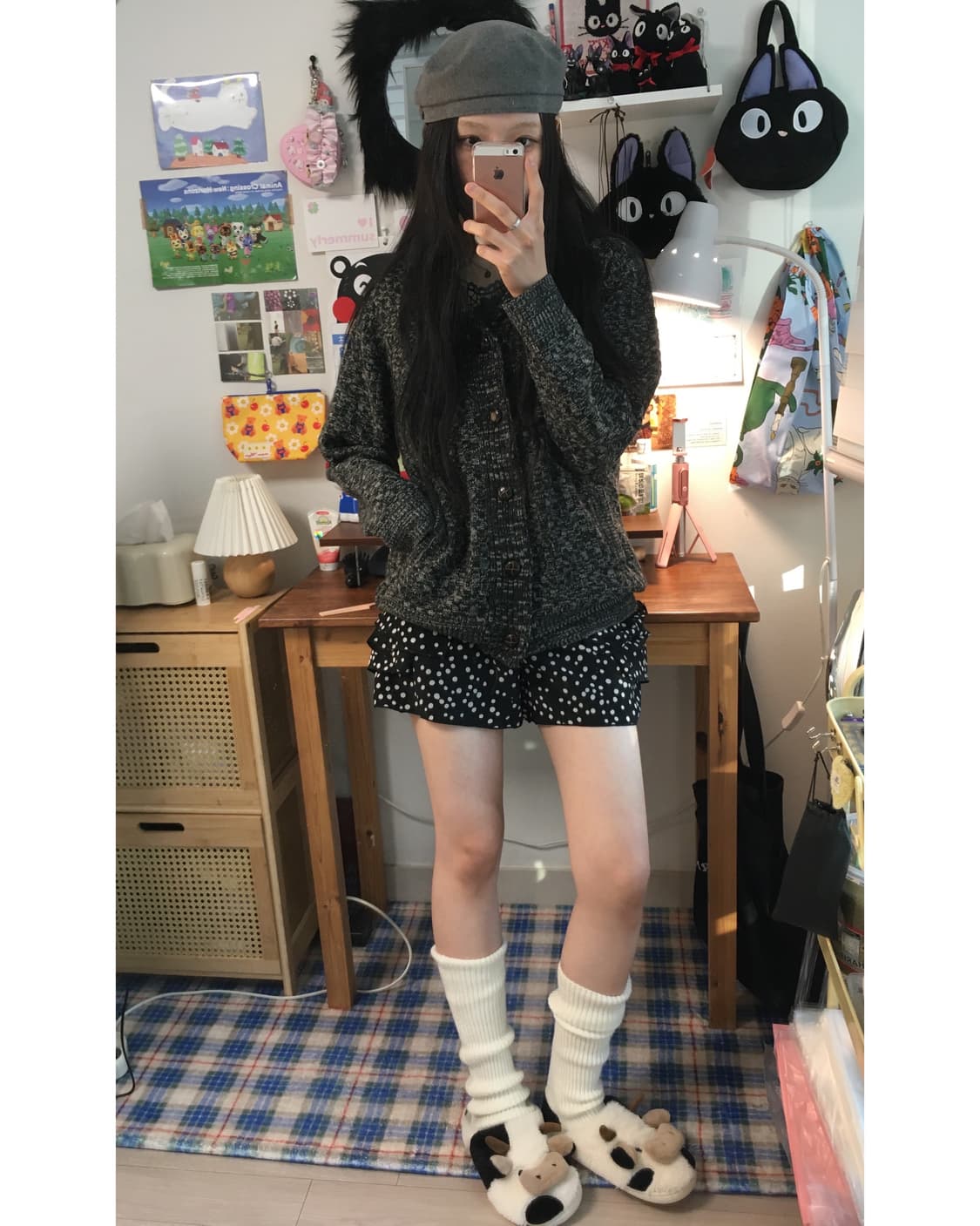 vintage shawl cardigan charcoal mix 상품이미지3