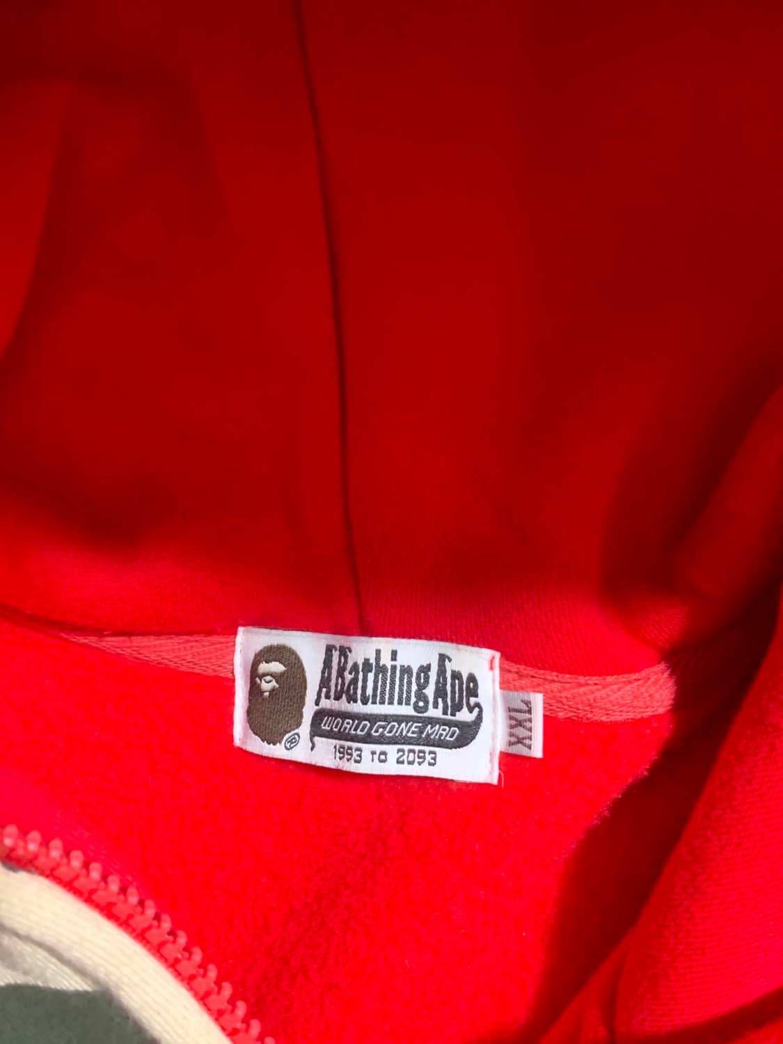 베이프 샤크 후드집업 XXL 레드 상품이미지4