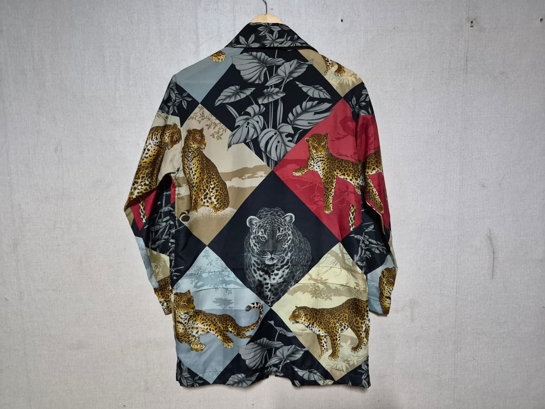 살바로토 페라가모 실크 레오파드 프린팅 셔츠/자캣(M) 상품이미지3