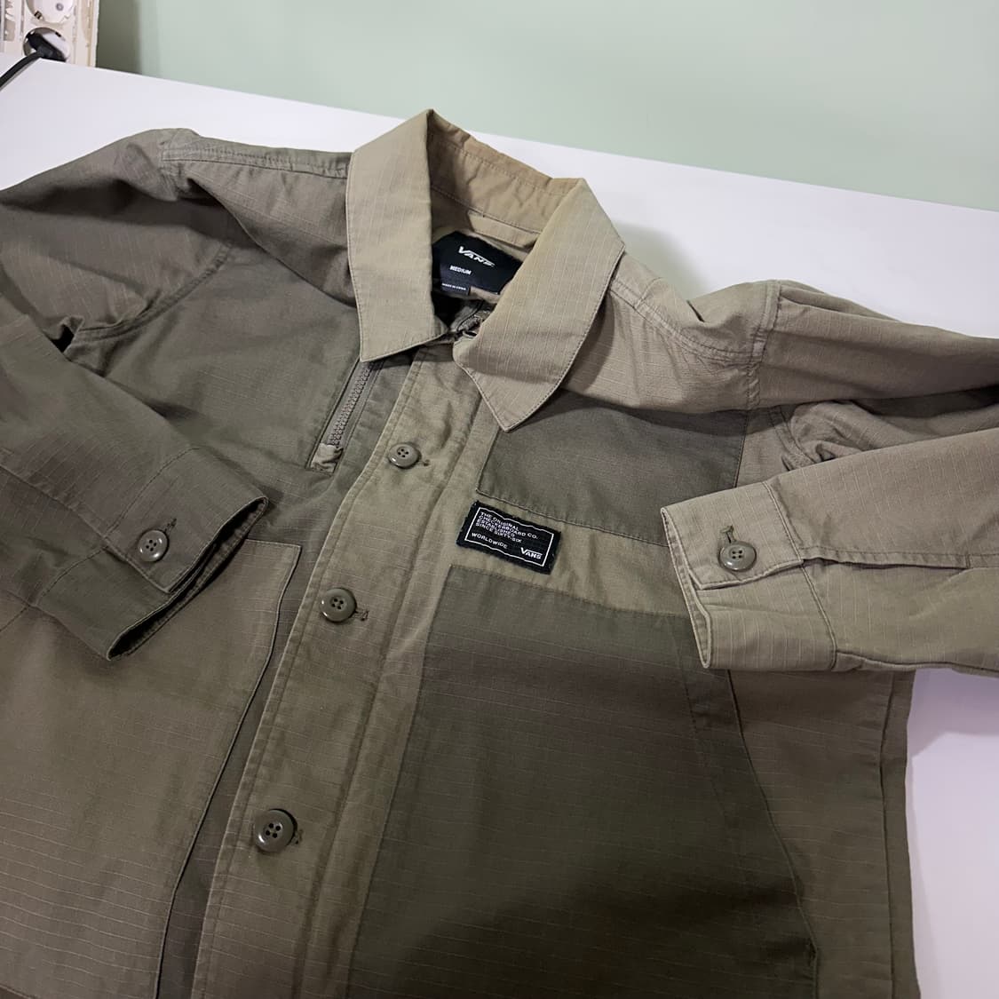 M 반스 카키 멀티포켓 야상코튼 야상셔츠 보더자켓 상품이미지1