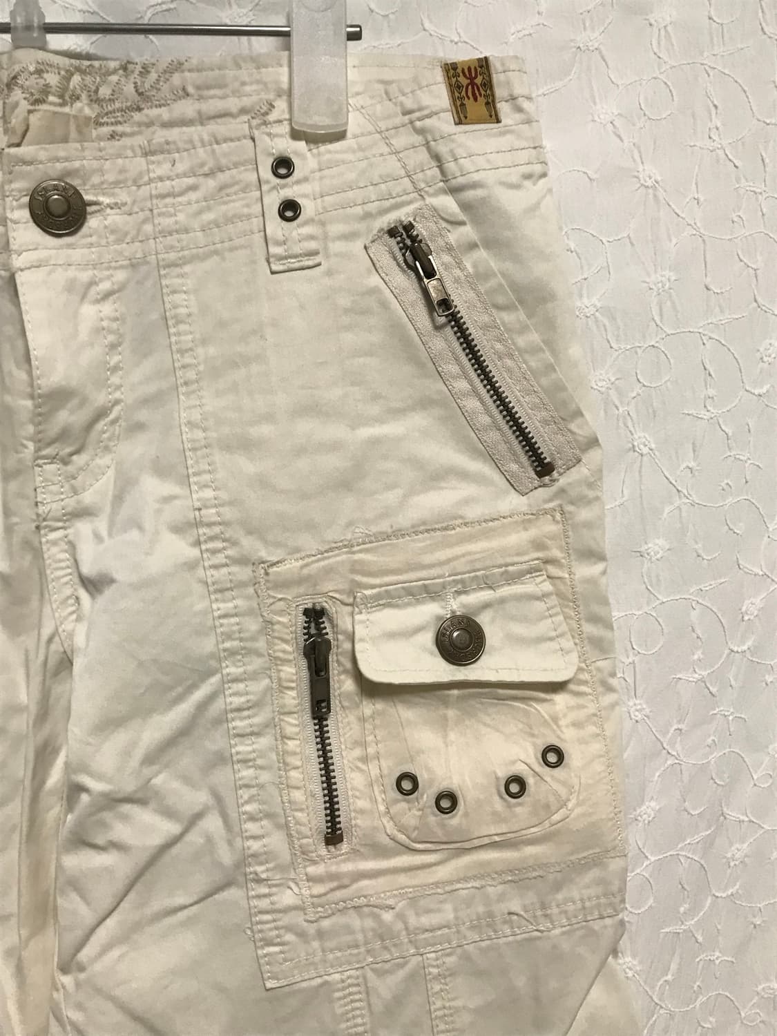 빈티지 y2k 오리엔탈 코르셋 자수 카고 팬츠 상품이미지4