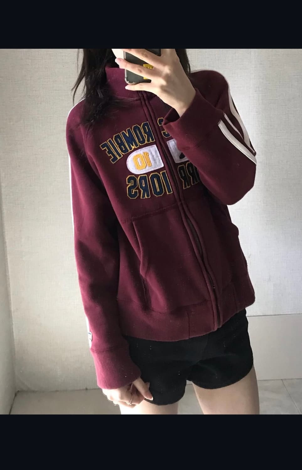 아베크롬비 버건디 트랙 면집업 상품이미지2