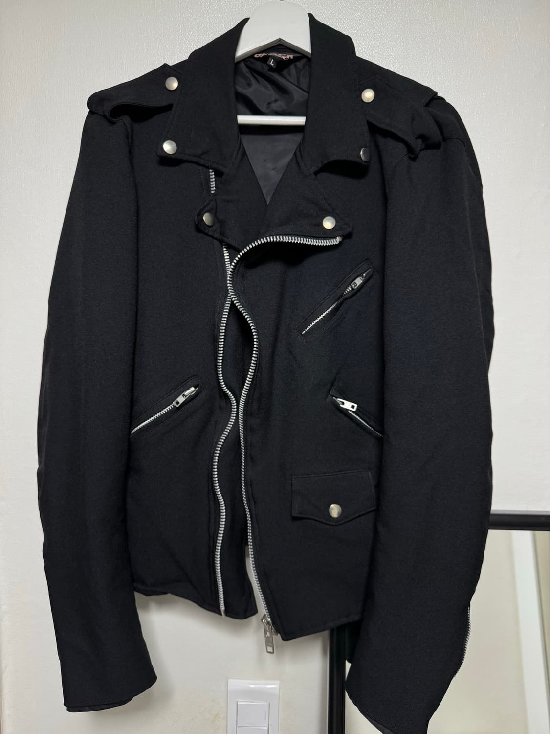 꼼데가르송 블랙 축융 라이더 자켓 상품이미지3