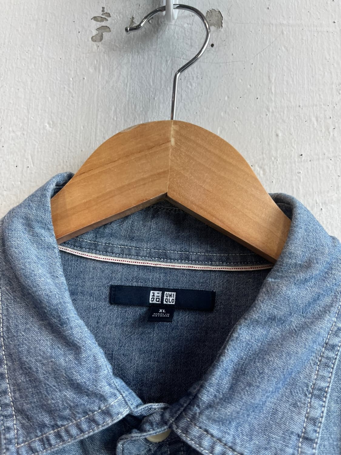 유니클로 셀비지 샴브레이 셔츠 XL 상품이미지2