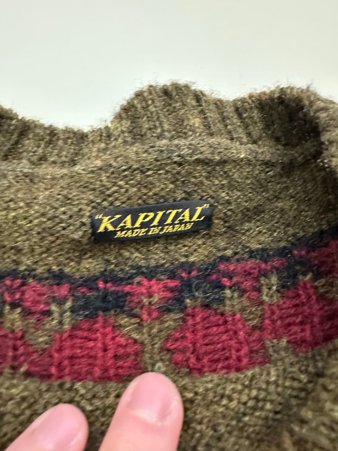 캐피탈 울 엘보우 마리아 니트 3사이즈 카키 상품이미지2