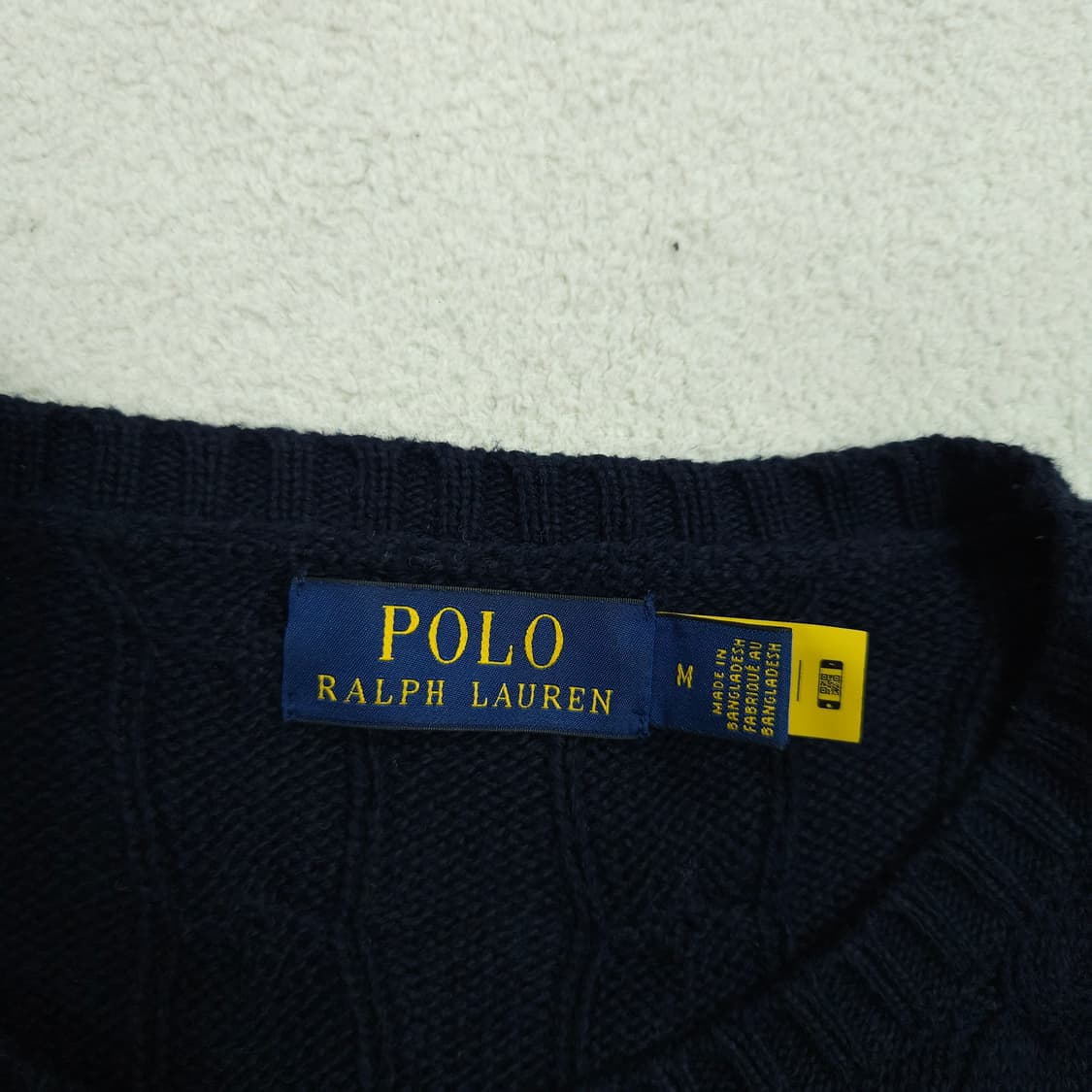 폴로 랄프 로렌 신형 QR 케이블 니트 M 네이비 상품이미지4