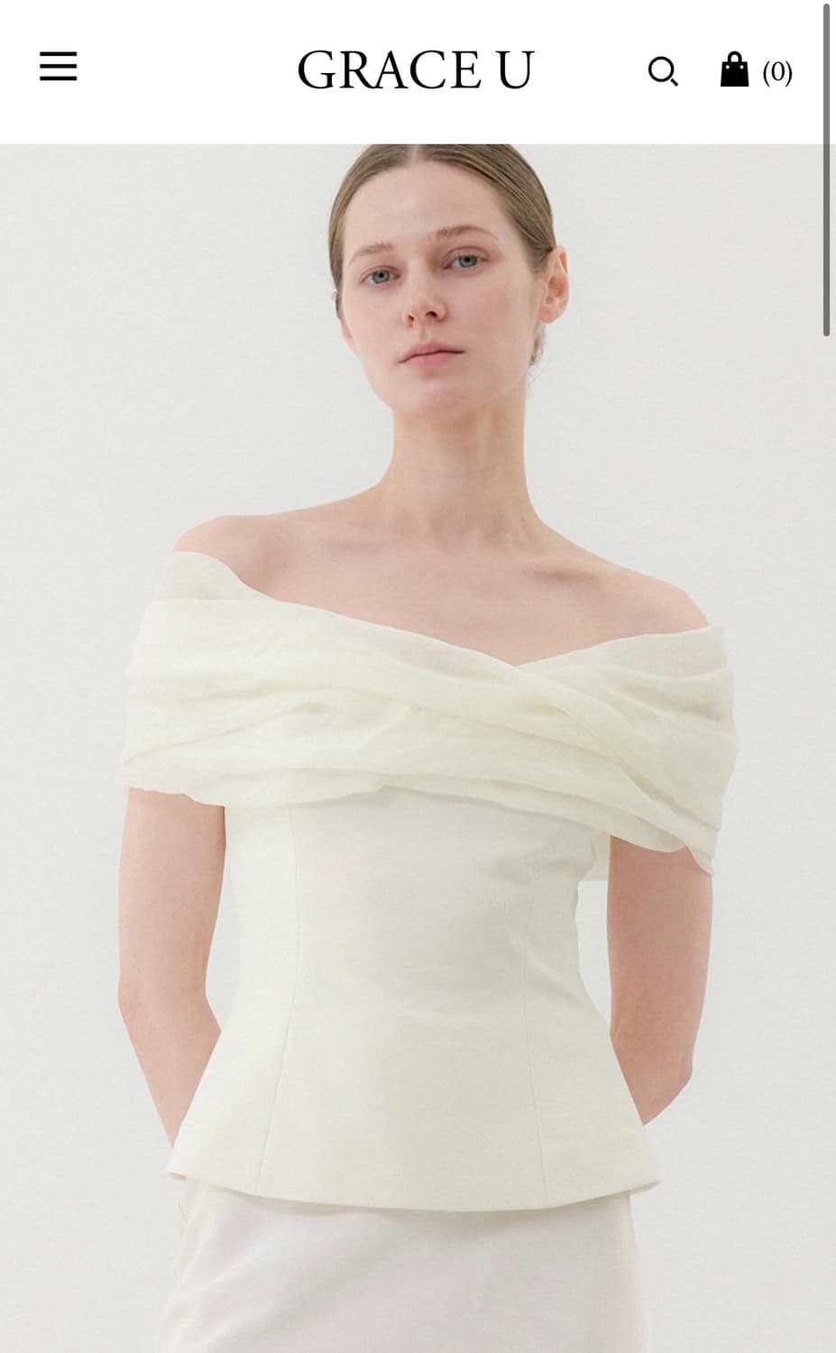 그레이스유 Dayana Off-shoulder Blouse (Cream) 상품이미지1