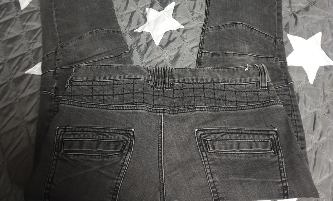 WBD진스 슬림핏 스판 바이크 데님팬츠 흑청 (31~32) 상품이미지3