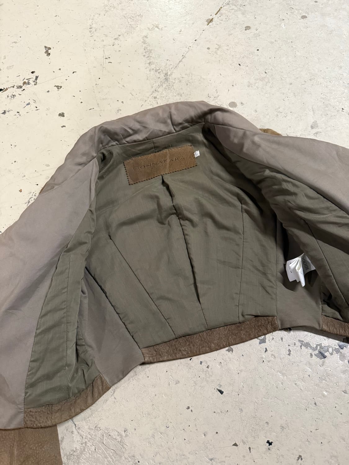 Donna Karan drape collar leather jk 상품이미지9