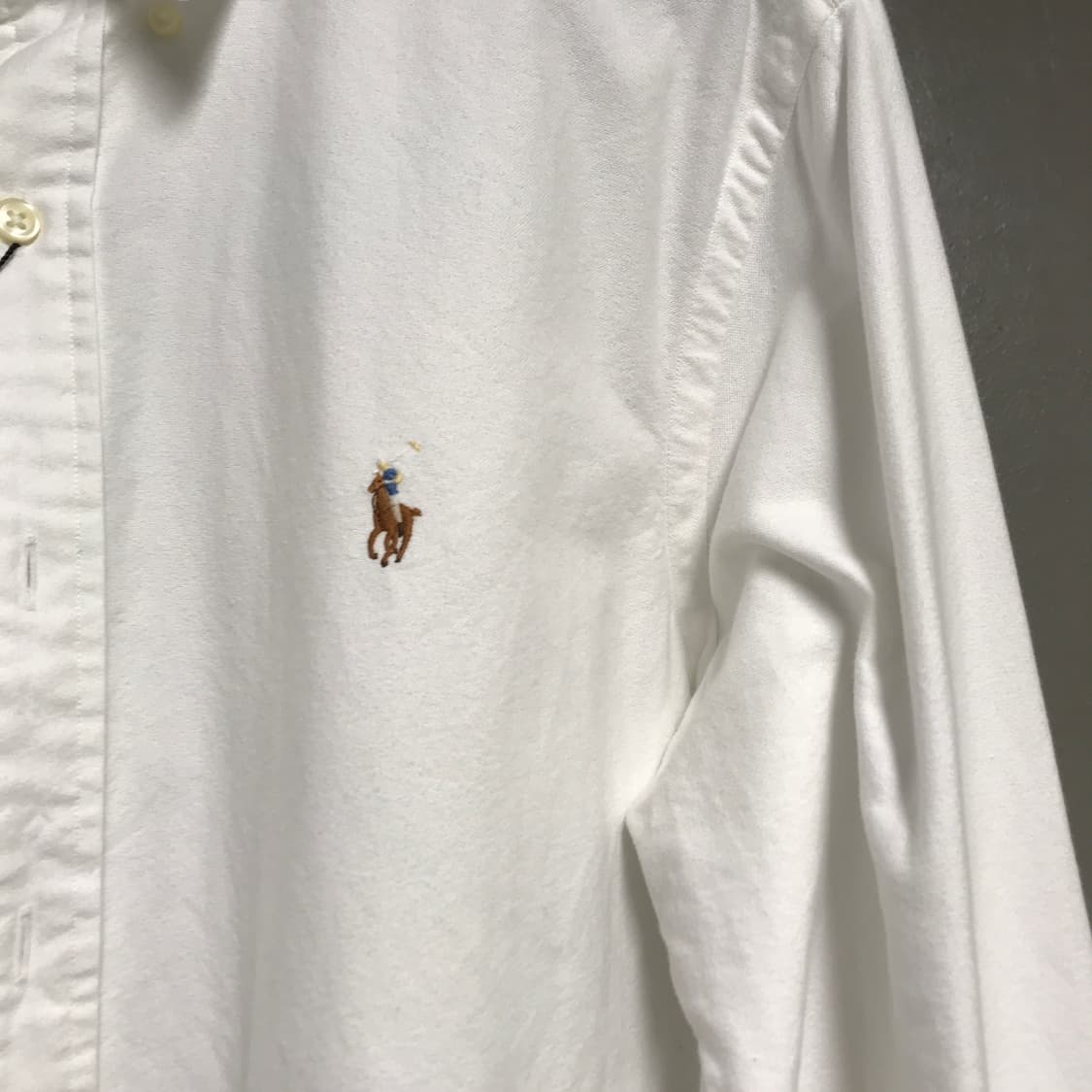 폴로 랄프로렌 솔리드 셔츠 화이트 M 상품이미지4