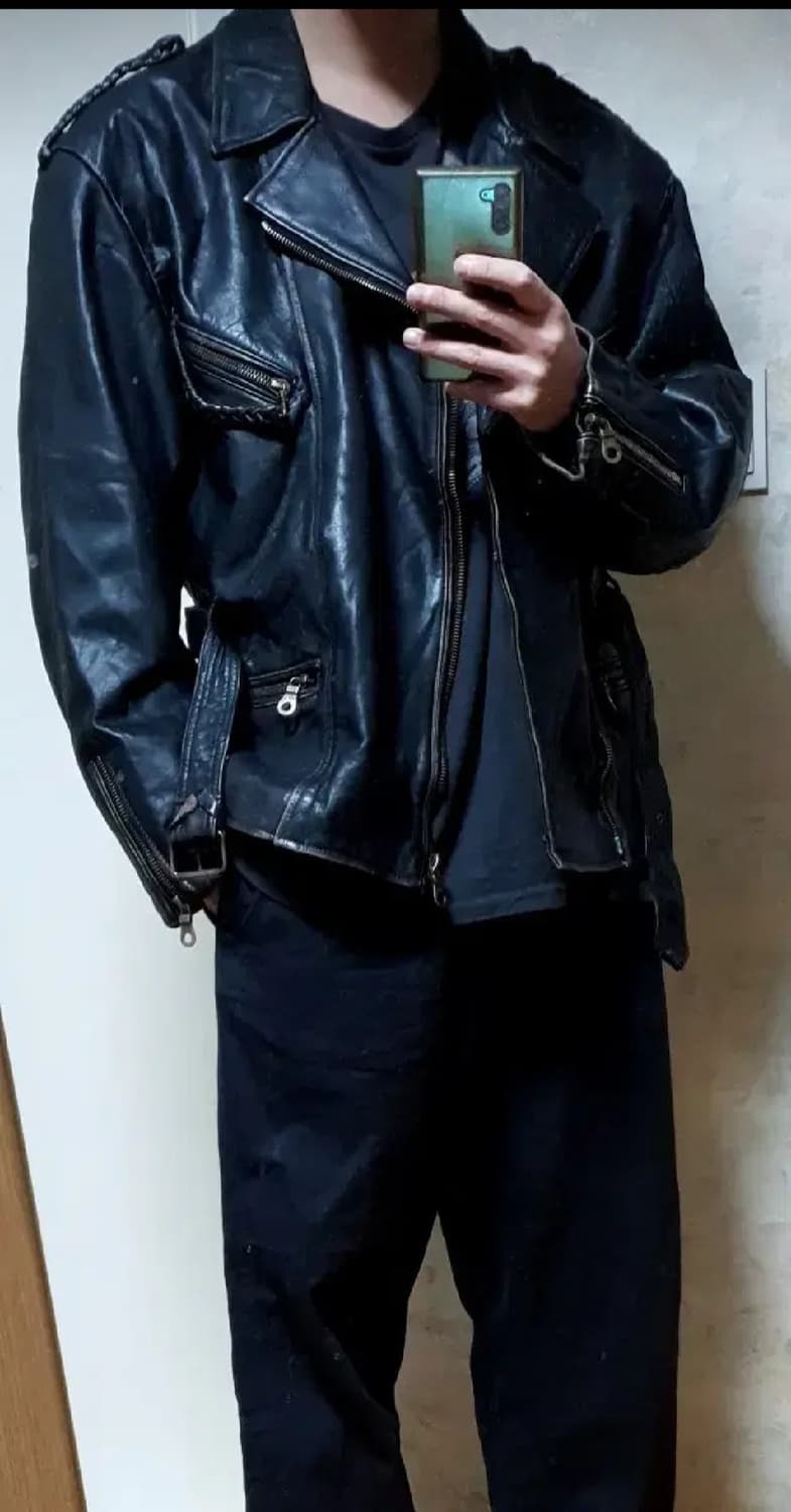 차심 소가죽 독일 벨티드 라이더자켓 상품이미지7