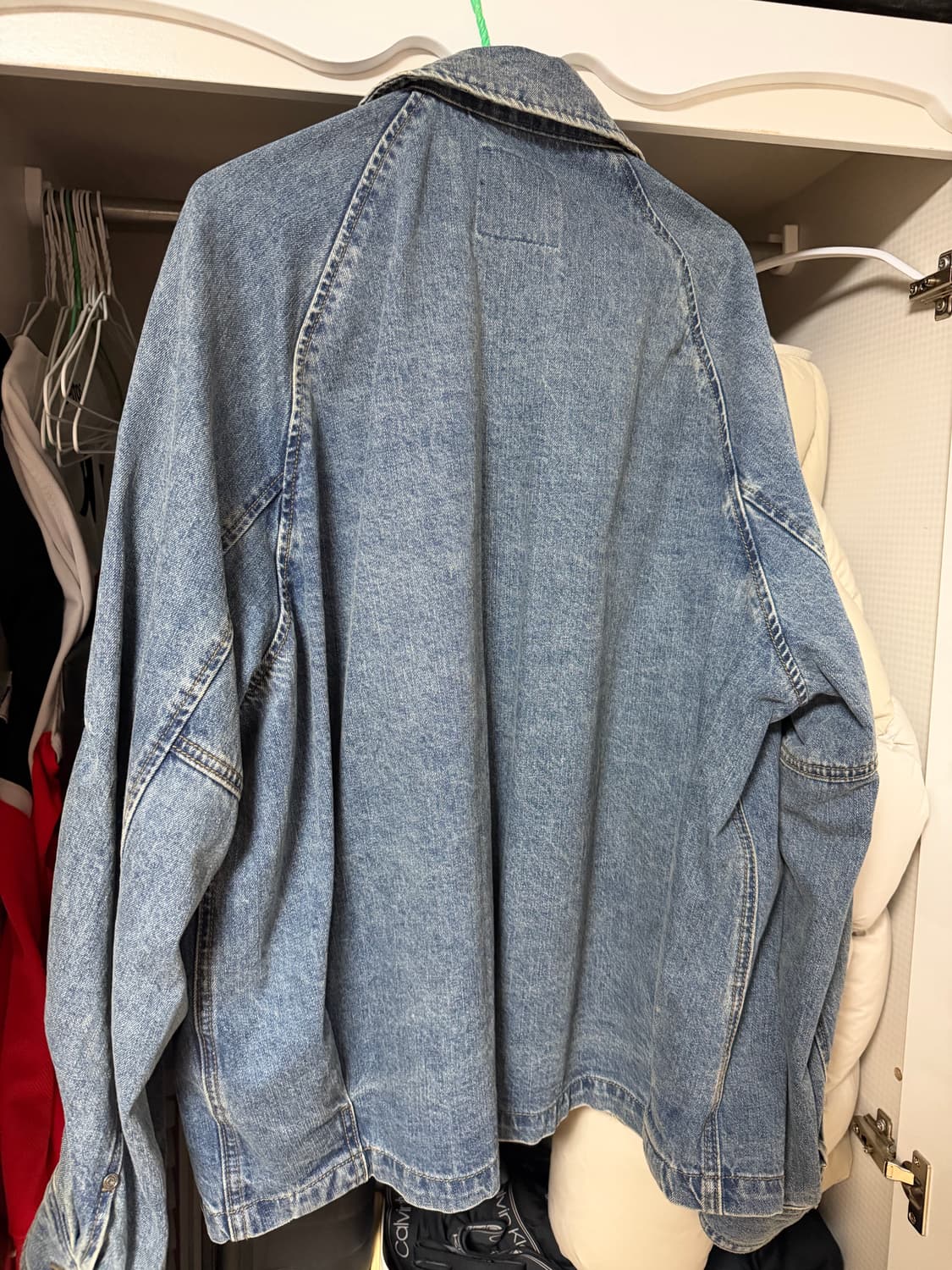 일꼬르소 블루 오버핏 오픈카라 데님 트러커 110사이즈 상품이미지2