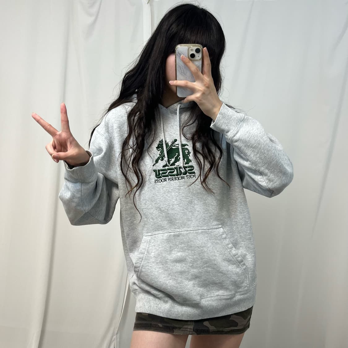 Stussy lion applique hoodie 상품이미지2