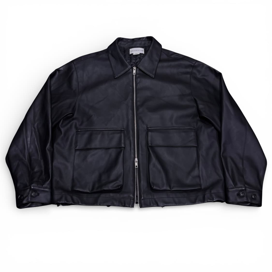 L 라퍼지스토어 블랙 투웨이 레더자켓 상품이미지1