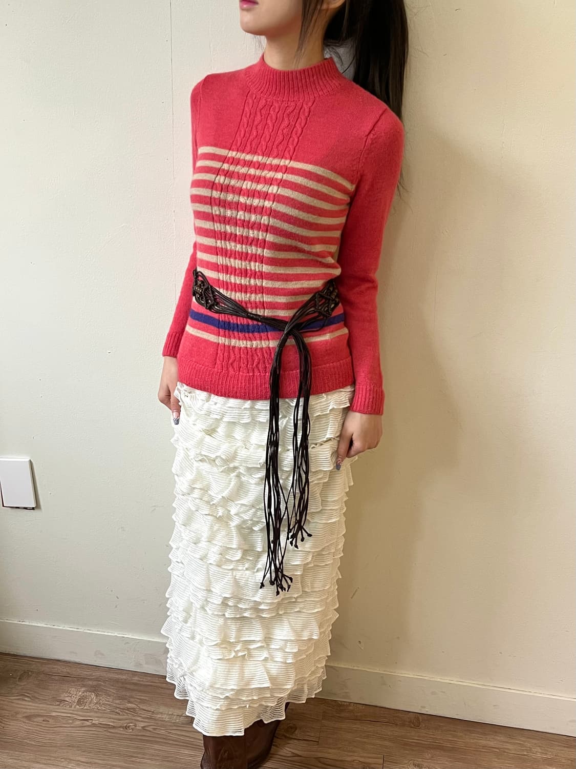 Elanfrere 핑크 터틀넥 상품이미지4