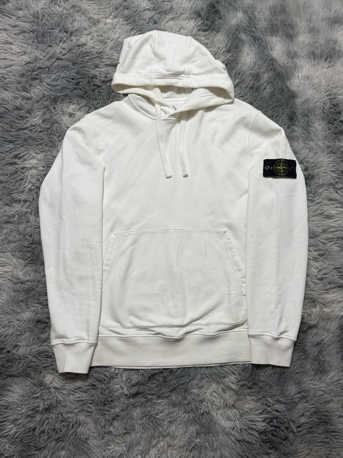 스톤아일랜드 후드티 화이트 {size L} 상품이미지1