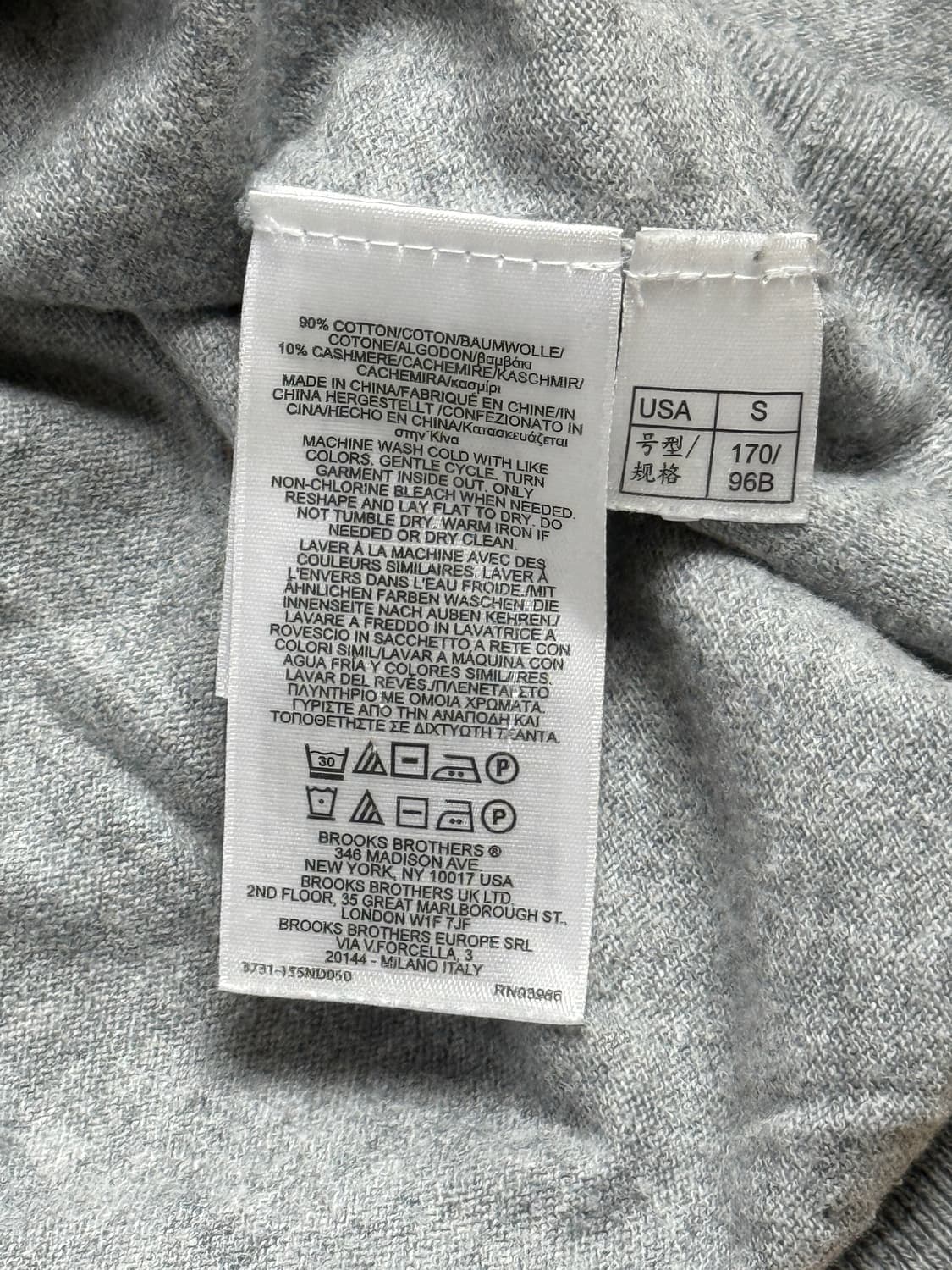 브룩스 브라더스 Red Fleece 남성 캐시미어 니트 그레이 S 상품이미지4