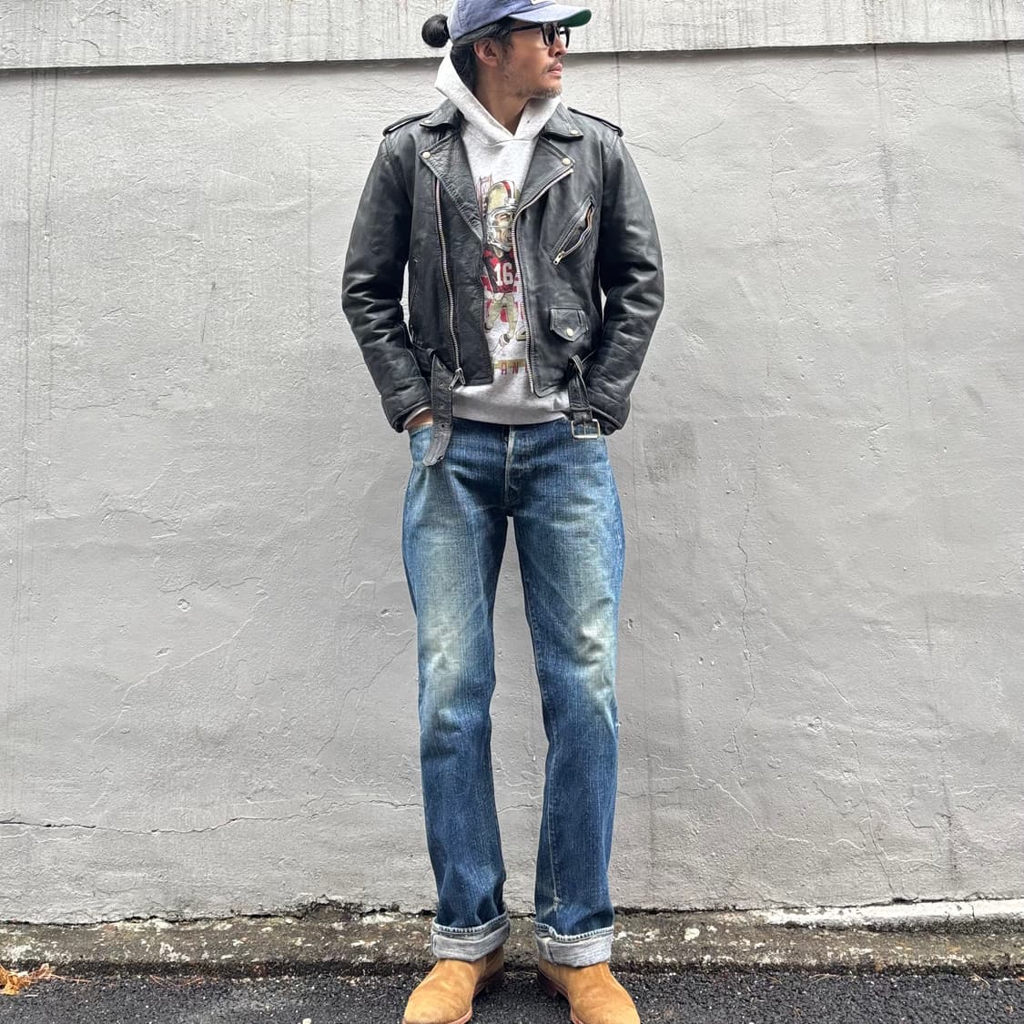 올드 레더 더블 라이더 자켓 상품이미지10