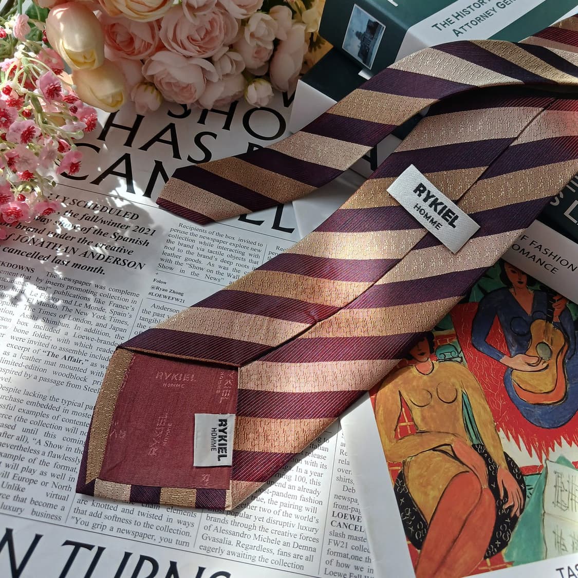 소니아 리키엘 브라운 스트라이프 넥타이 9.5cm A+등급 E919
 상품이미지5