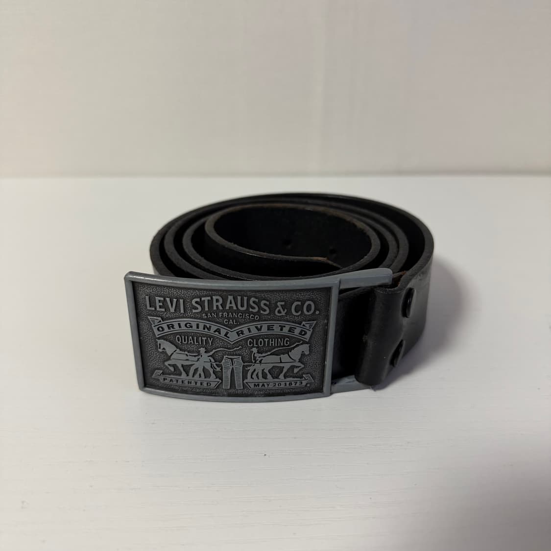 리바이스 빈티지 실버 버클 가죽 벨트 상품이미지1