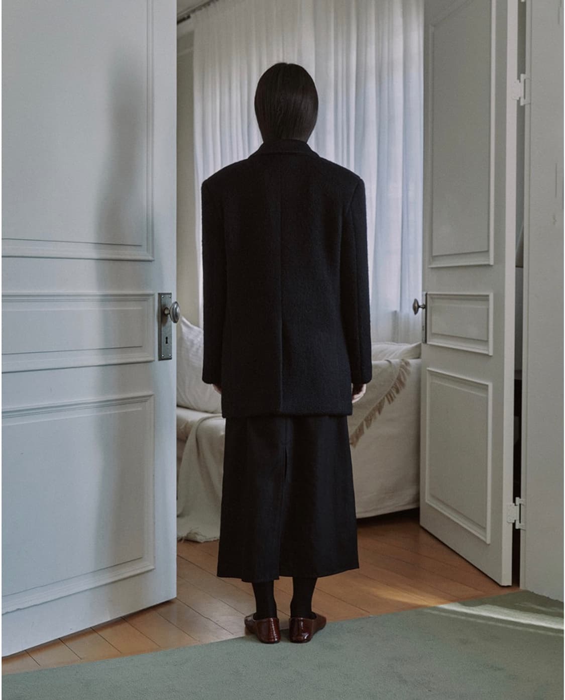 마이스 헤어리 알파카 블렌디드 싱글 코트 울 자켓  상품이미지4