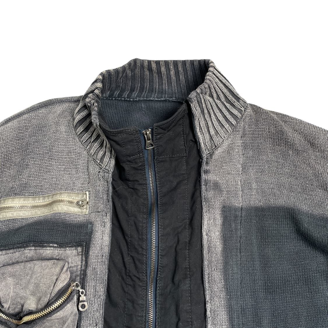 멀티 포켓 카고 니트 집업 상품이미지3