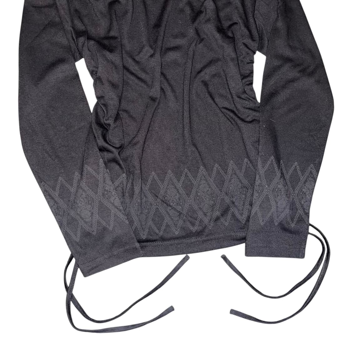 패턴 넥 드레이프 셔링 긴팔티 y2k갸루 상품이미지6