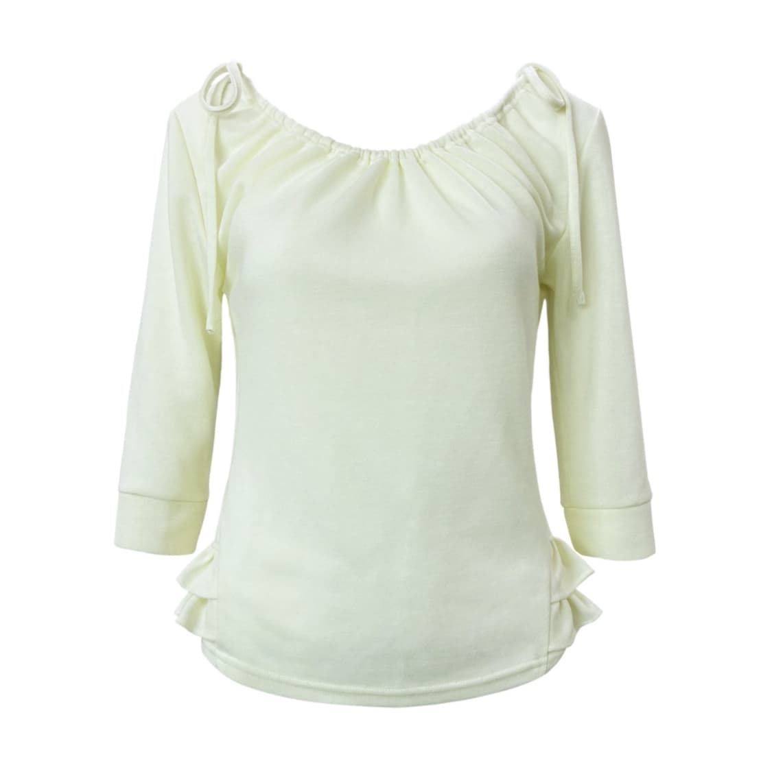 체메씨 셔링 미드 슬리브 프릴 탑 레몬 티셔츠 상품이미지1