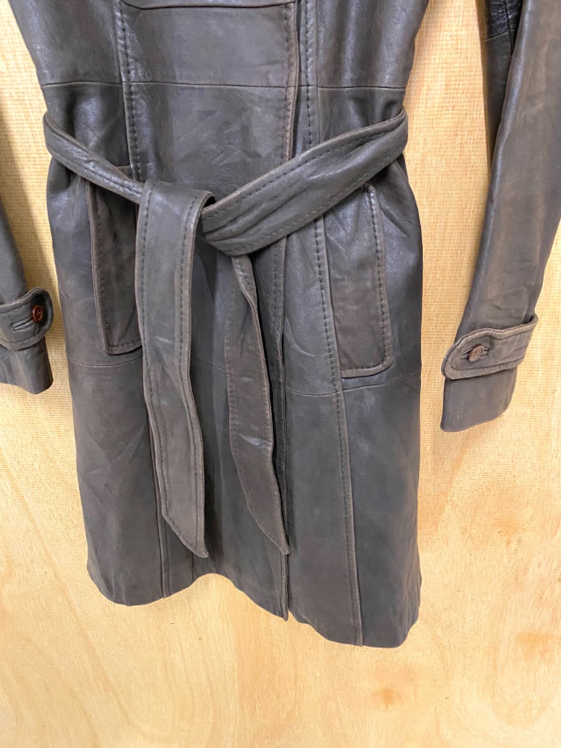 VTG leather trench coat 상품이미지6