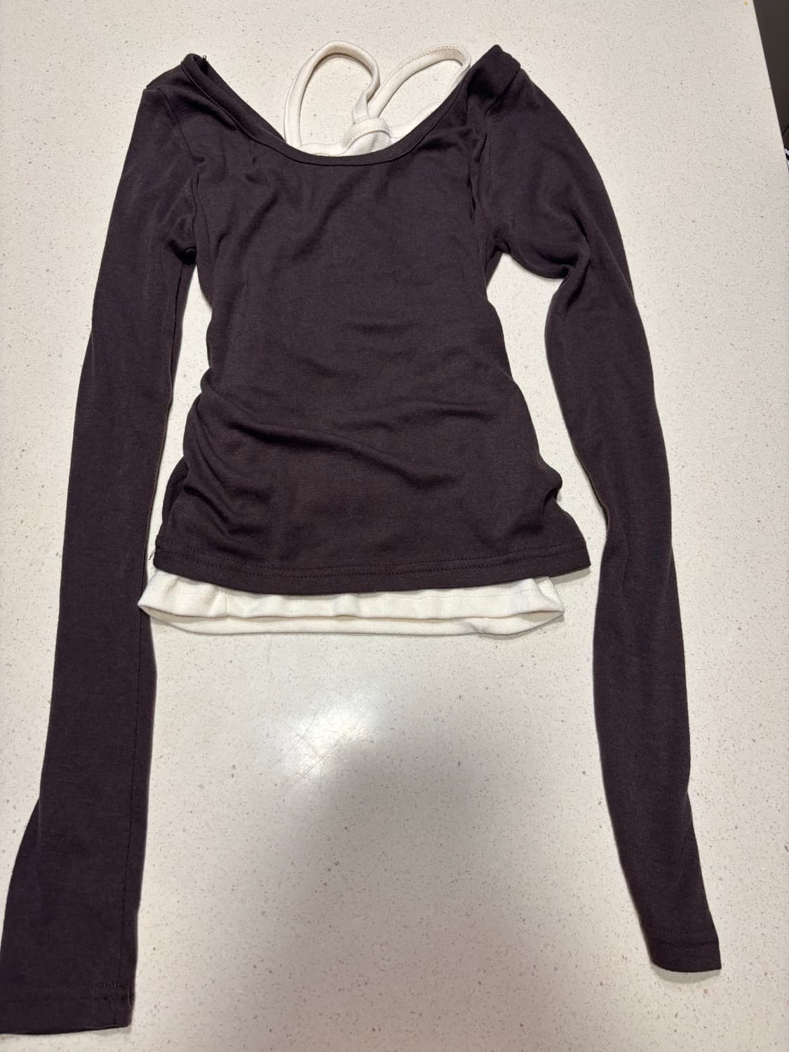 브라운 레이어드 긴팔 티셔츠 상품이미지1