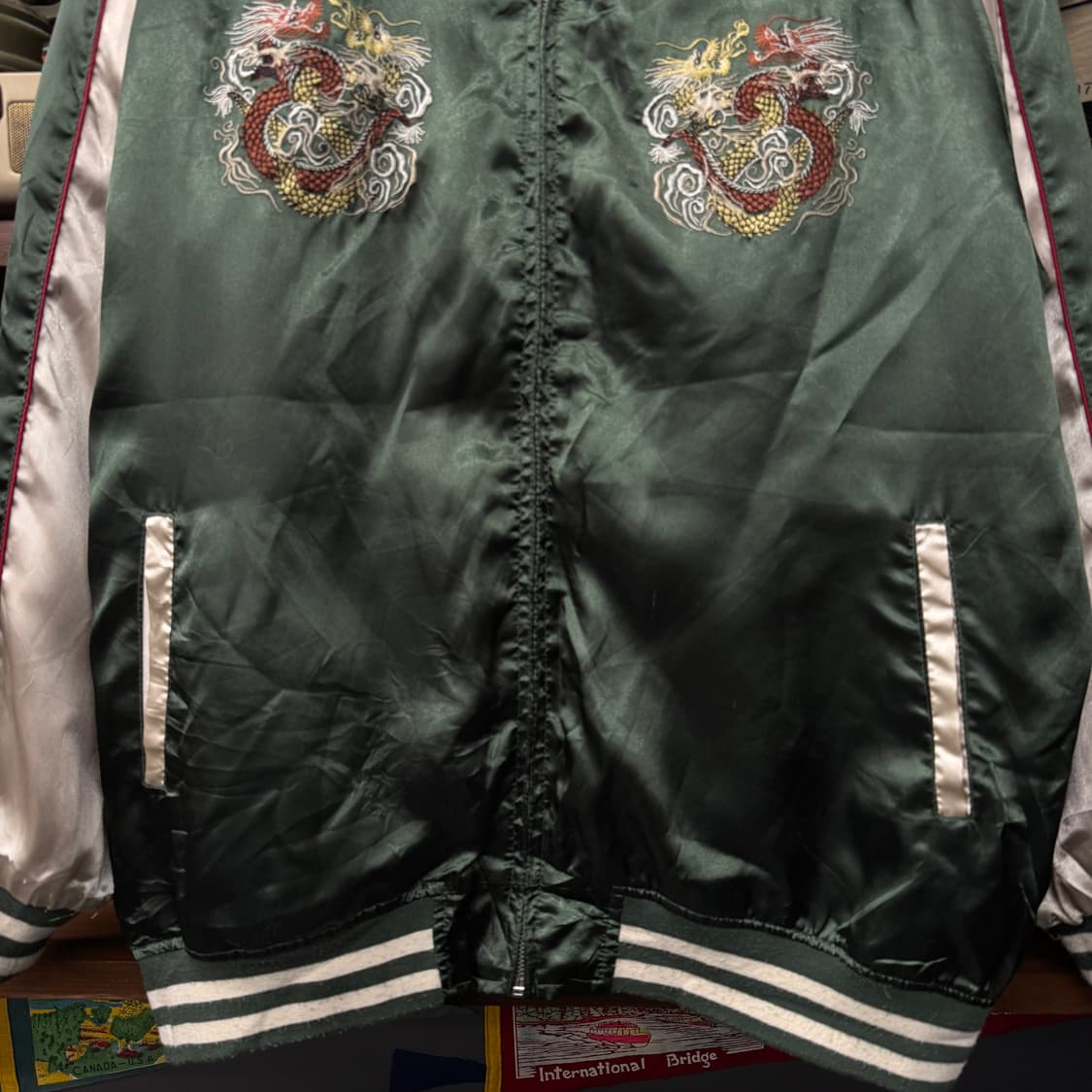 JPN 일본 빈티지 용 자수 사틴 스카잔 수베니어 자켓 N251 상품이미지4