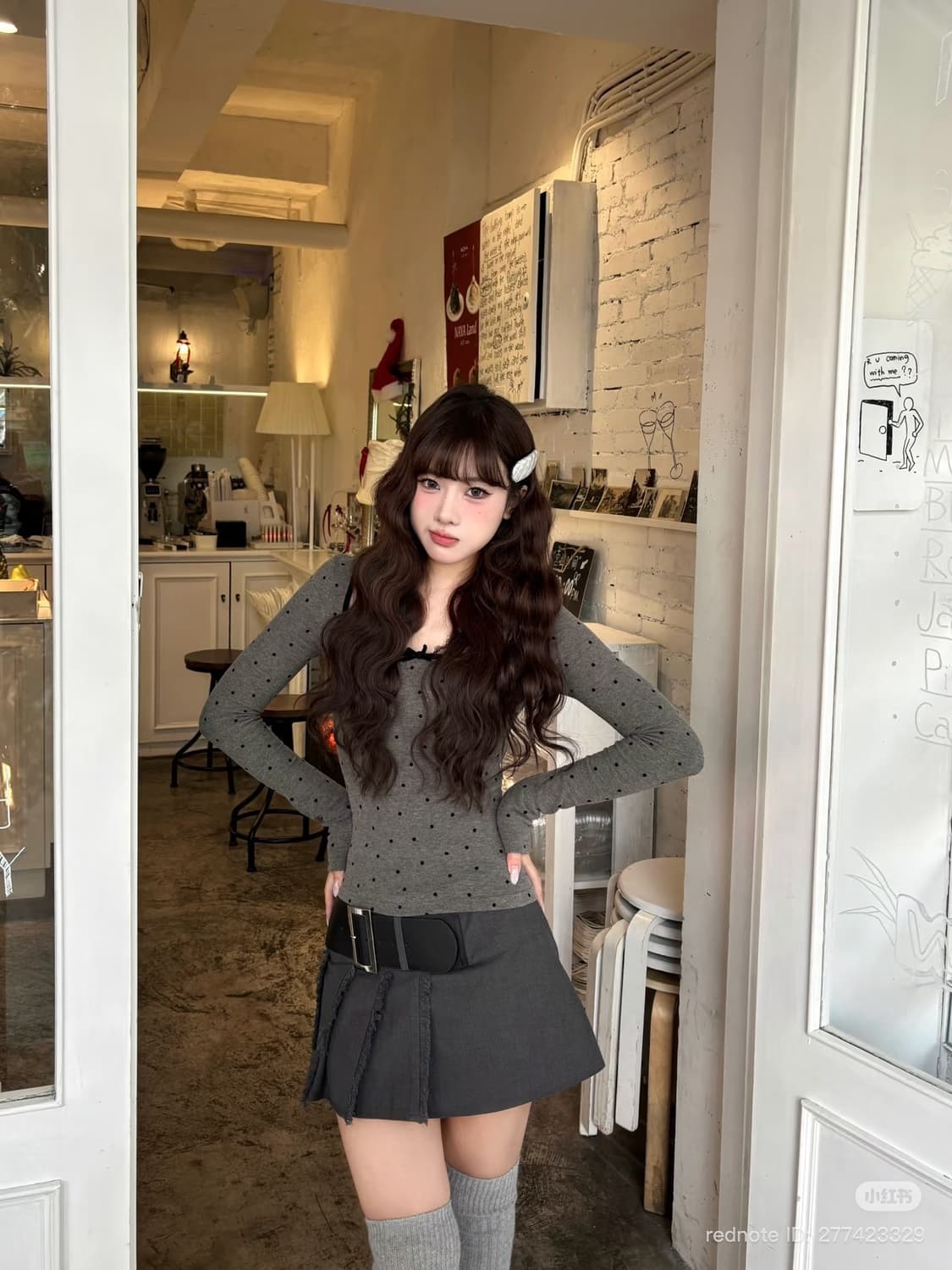 [새상품/택O] 발레코어 도트 리본 긴팔 LA POMME petit 감성 상품이미지1