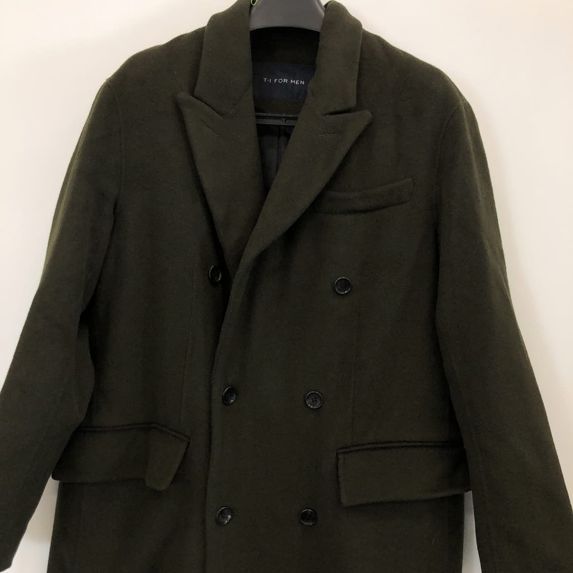 티아이포맨 캐시미어 더블 브레스티드 오버코트 95 카키  상품이미지3