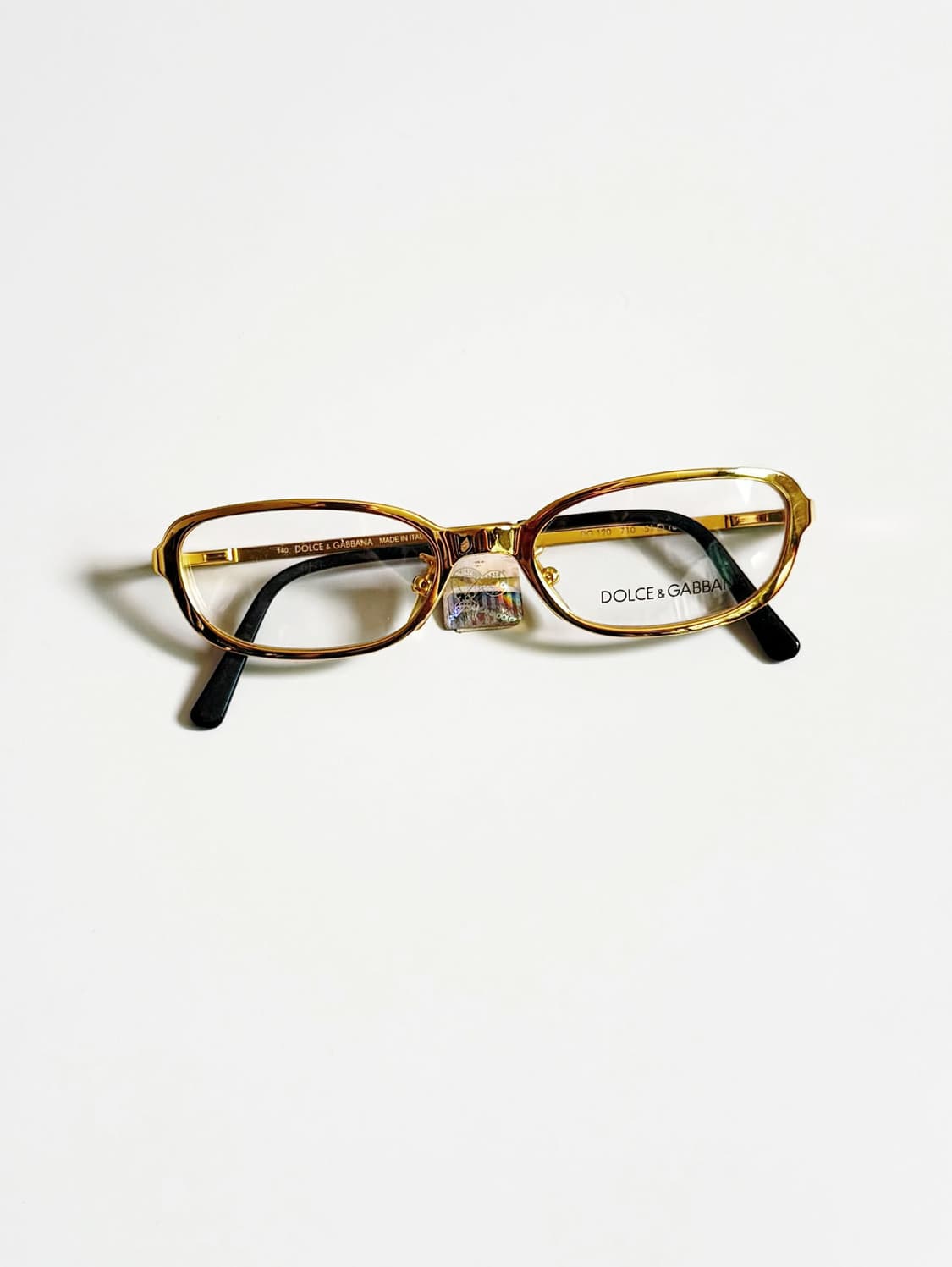 돌체앤가바나 골드 메탈 슬림 스퀘어 빈티지 안경 상품이미지1