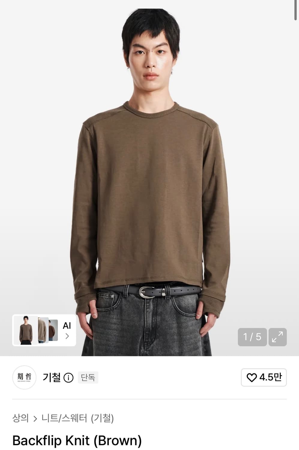 Backflip Knit (Brown) 상품이미지1