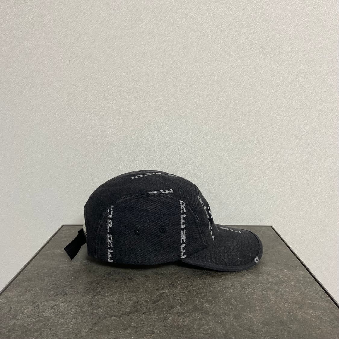 슈프림 워시드 데님 블랙 박스로고 캠프캡 모자 상품이미지3