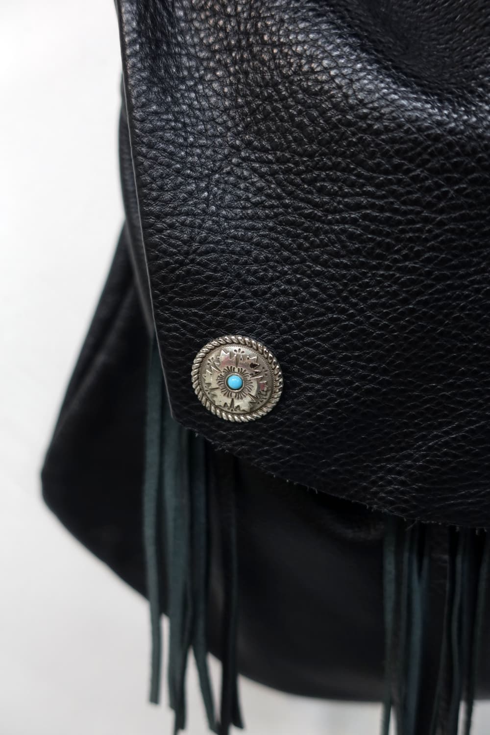 터키석 에스닉 프린지 레더 백 상품이미지3