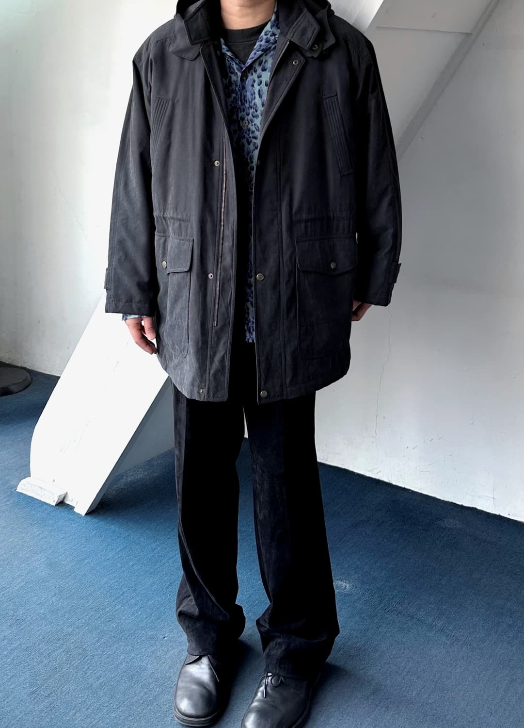 2way fake fur liner design mil over coat 상품이미지7