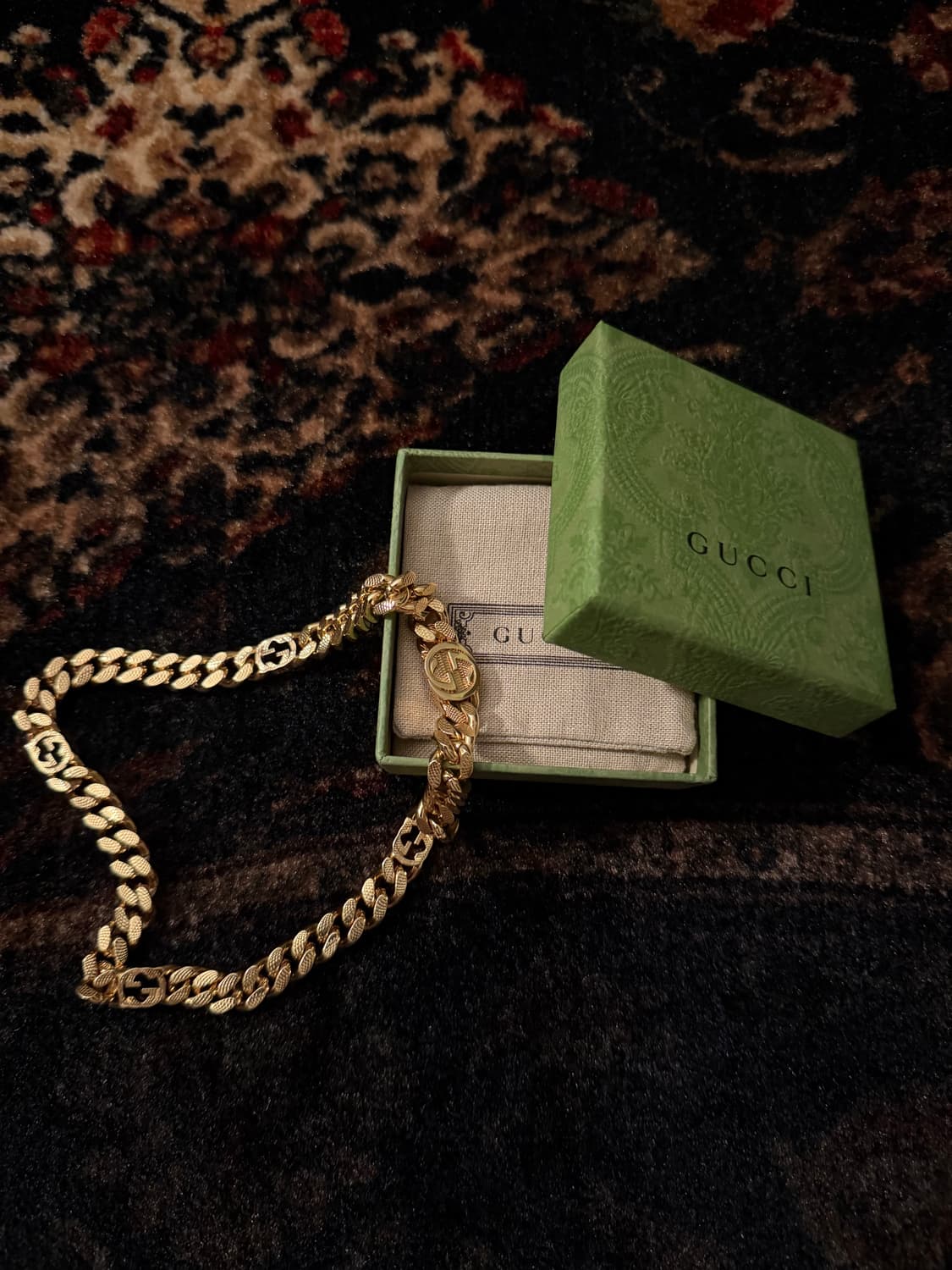 정품 구찌 팔라듐 골드 목걸이 상품이미지2