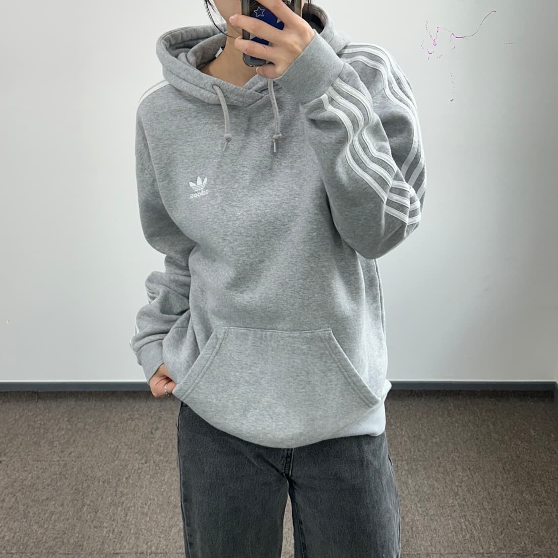 Adidas 아디다스 파이어버드 트랙탑 그레이 후드티 상품이미지2