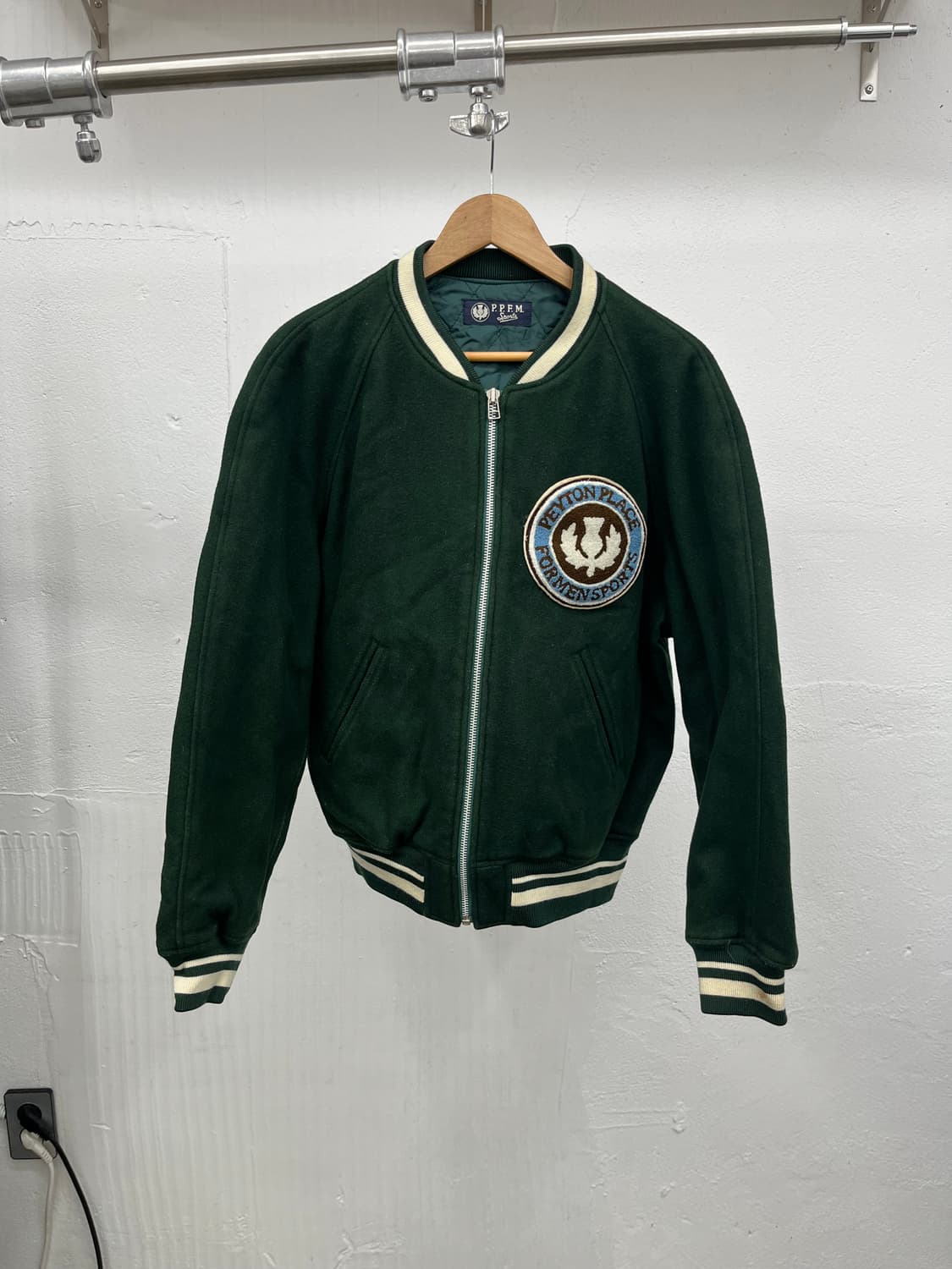 XL) PPFM WOOL GREEN VARSITY JAKCET 상품이미지1