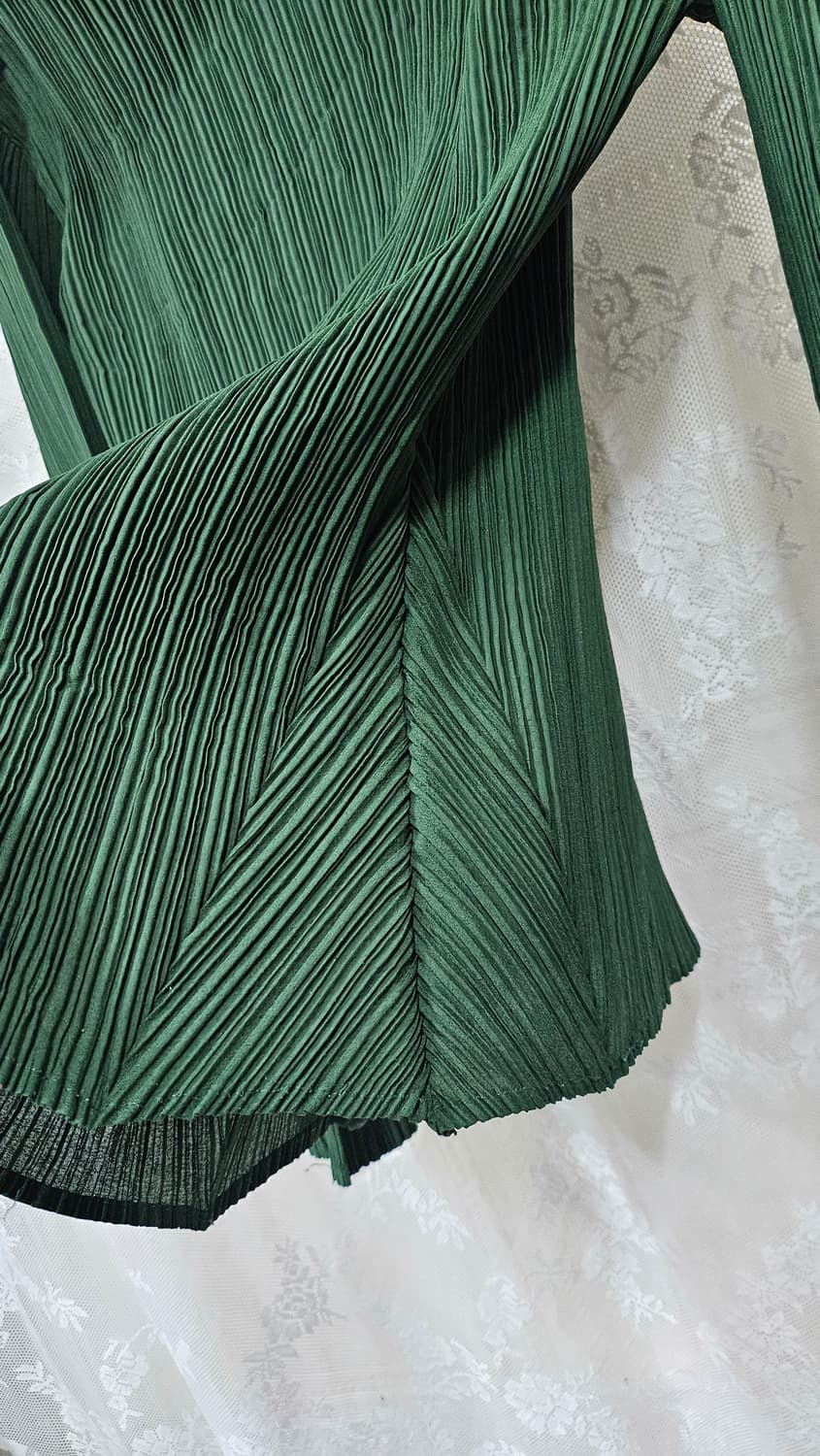 딥 그린 플리츠 주름 셔츠 상품이미지7