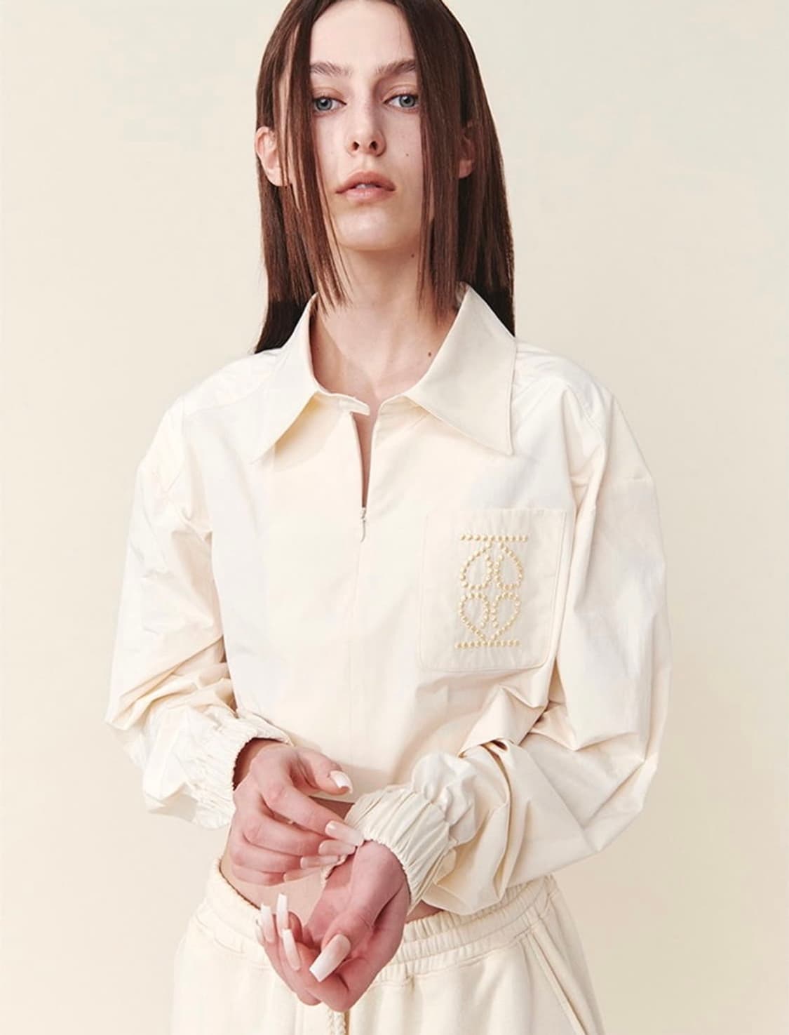 Kijun. Half Zip-up Shirt Yellow 상품이미지4