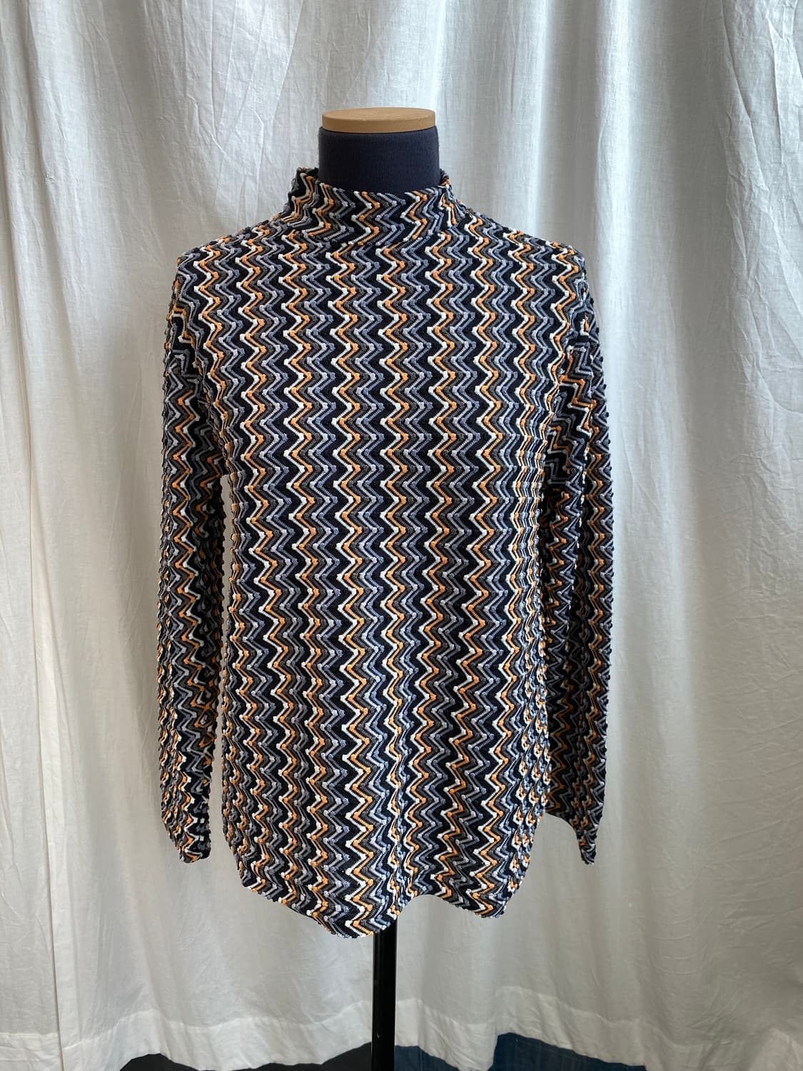 패턴 스트레치 하이넥 탑(M) 상품이미지2