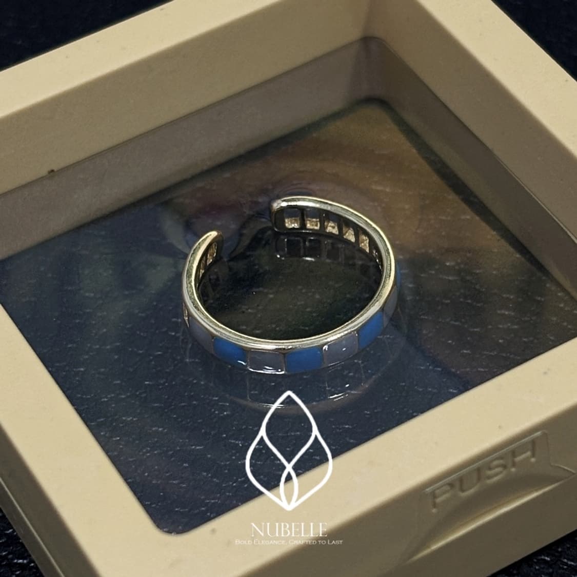 🌗 Blue moon ring / 블루 스퀘어 반지 상품이미지4