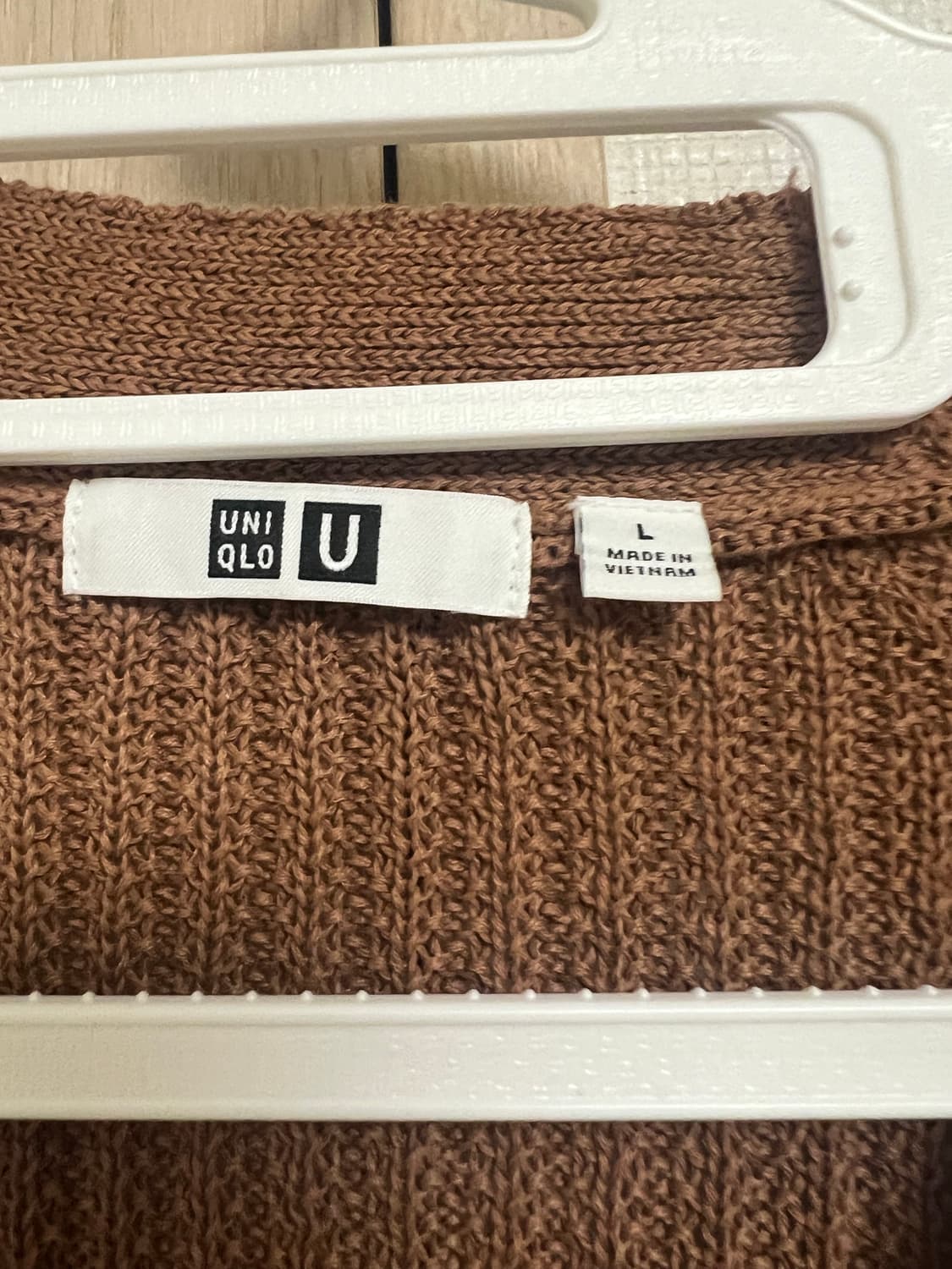 유니클로U/레글런 V넥 가디건 브라운/L 상품이미지3