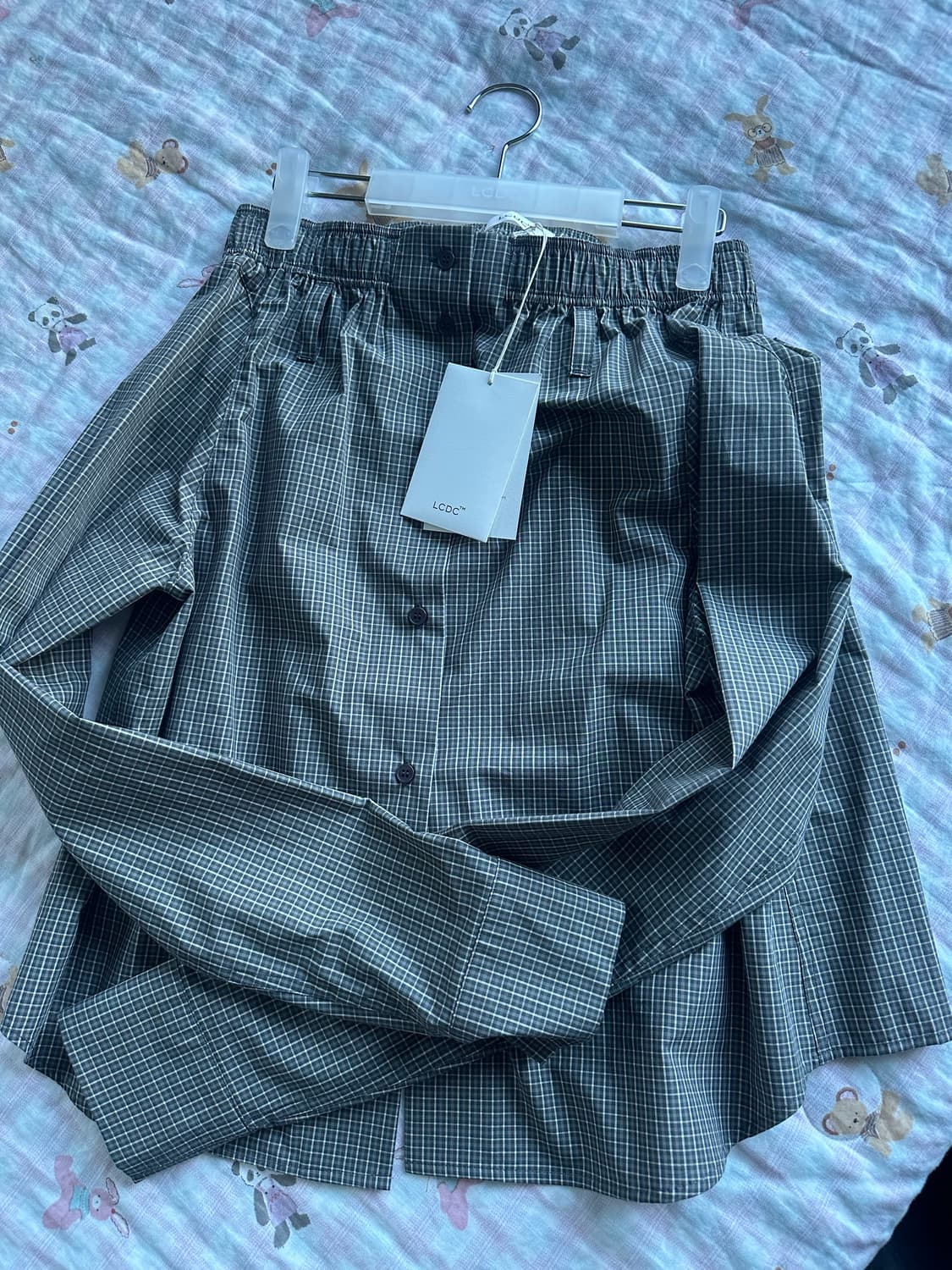 LCDC CHECKED BUTTON-UP SKIRT (GREY) 상품이미지7
