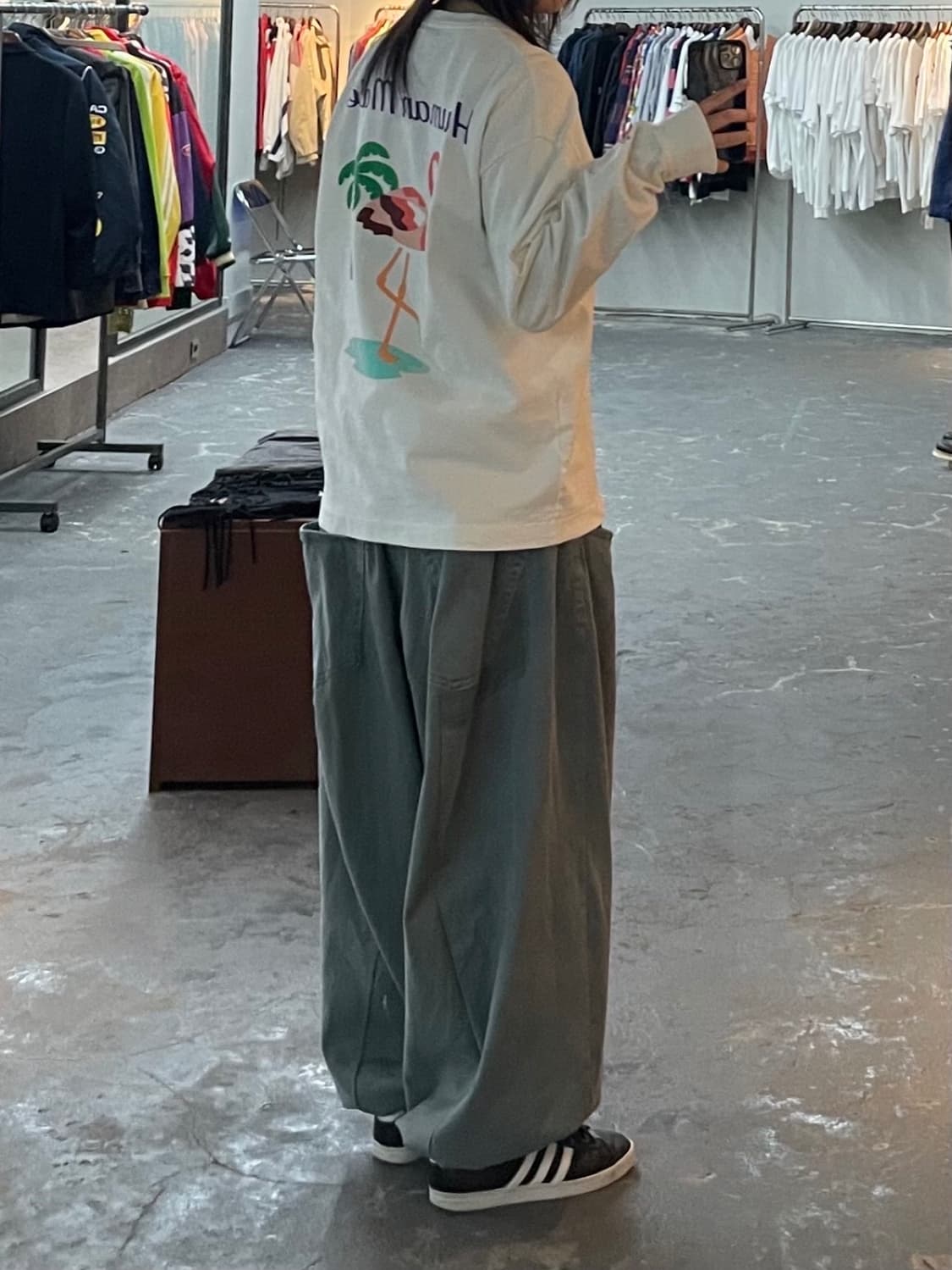 휴먼메이드 플라밍고 롱슬리브티셔츠 H1159 상품이미지2